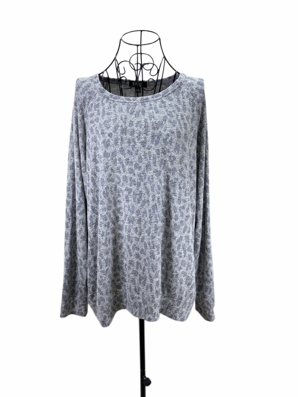 Buffalo David Bitton Heather Gray Leopard-Print Pullover
